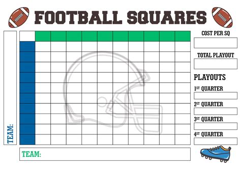 Printable 100 Square Football Pool - Printable Templates