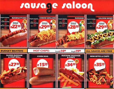 Menu at Sausage Saloon, New Germany, Shop 239