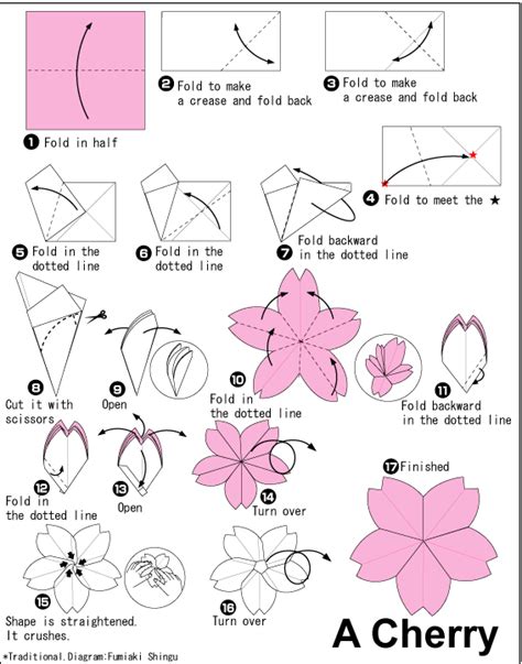 Cherry Tree (Sakura) - Easy Origami instructions For Kids