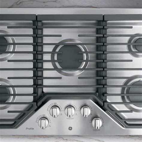 GE Profile Profile 36 in. Gas Cooktop in Stainless Steel with 5 Burners including Power Boil ...