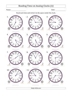 Clocks For Telling Time Math