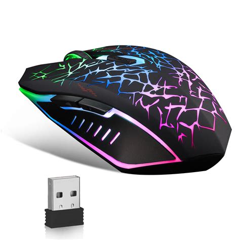 Wireless Gaming Mouse for Laptop, TSV Rechargeable USB 2.4G PC Gaming Mouse with 5 Adjustable ...