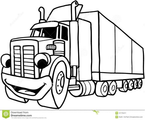 Semi Truck Outline Drawing at GetDrawings | Free download