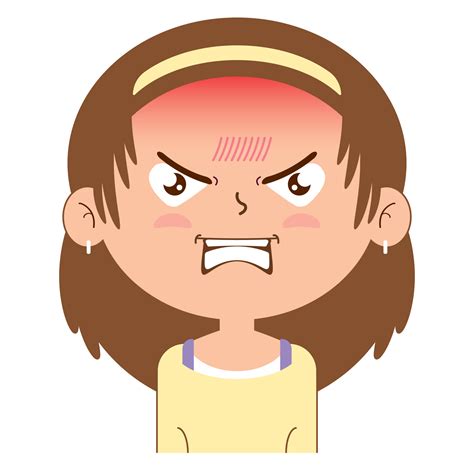 girl angry face cartoon cute 14428623 PNG