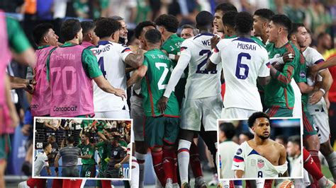 USA vs Mexico CHAOS as four are sent off and match stopped due to sick ...