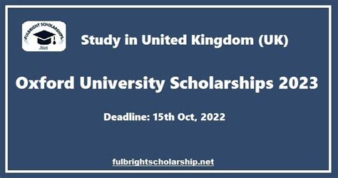 Oxford University Scholarships 2023 UK | Fully Funded