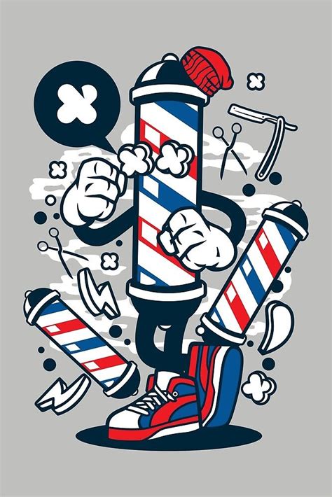 "Barber shop Pole Cartoon Character - Funny T-shirt - Barber shop is a community for all people ...