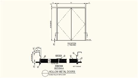 Double hollow metal door detail dwg file | Hollow metal doors, Metal door, Door detail