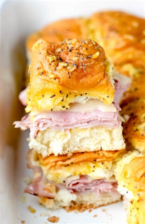 Baked Ham and Cheese Sliders - I Heart Eating