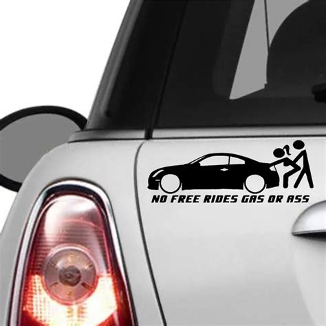 1PC No Free Rides Gas Or Ass Funny Car Window Funny Sticker Waterproof ...