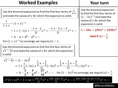 Yr 13 Binomial expansion (example-problem pair) – BerwickMaths