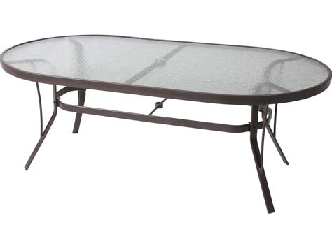 Suncoast Cast Aluminum 76'' x 42'' Oval Glass Top Dining Table | 4276KD