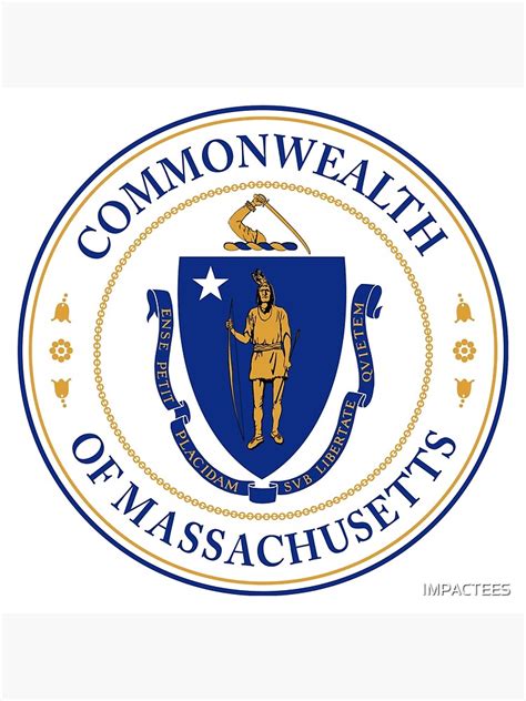 "MASSACHUSETTS STATE SEAL 2" Clock by IMPACTEES | Redbubble