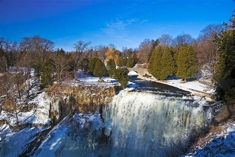 Websters Falls - a Waterfall in Winter Photograph by Mark Emmerson