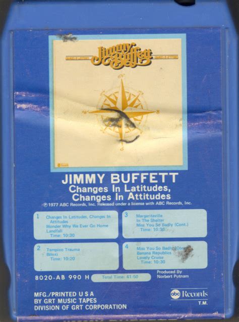 Jimmy Buffett - Changes In Latitudes, Changes In Attitudes (1977, 8-Track Cartridge) | Discogs