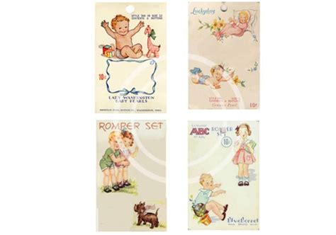 Baby Button Cards Vintage Baby Images Instant Download - Etsy