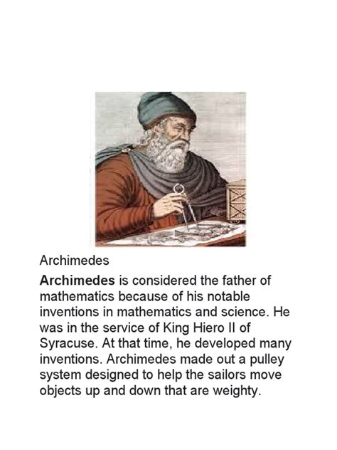 Archimedes Is Considered The Father of | PDF