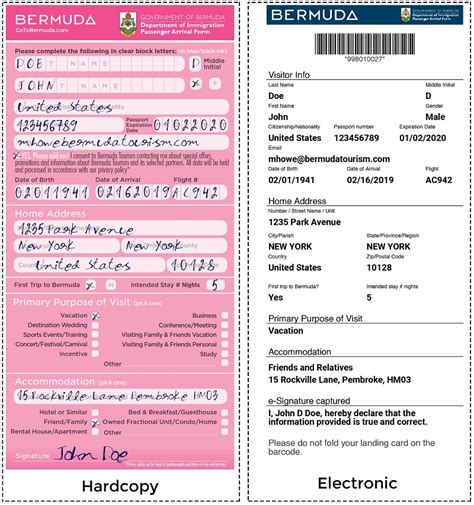 Fill Out Online Immigration Card Online Before You Fly - Forever Bermuda