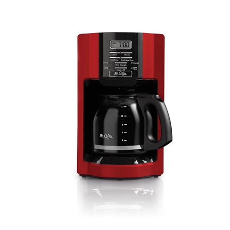 Mr. Coffee 12-Cup Programmable Coffeemaker Rapid Brew Red - Walmart.com