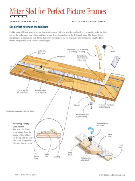 Picture Frame Miter Sled Plan | PDF | Equipment | Wood