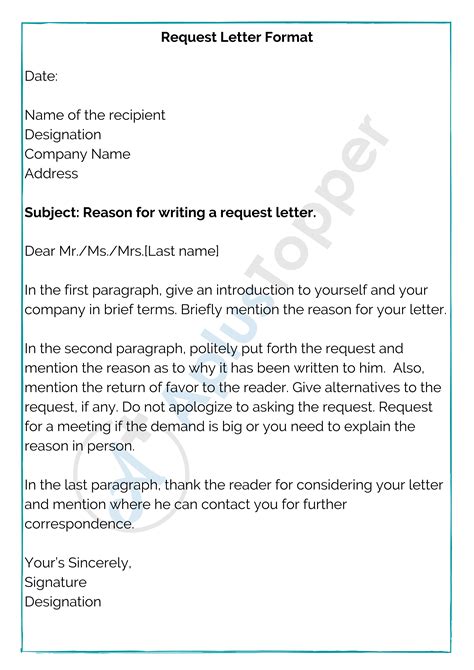 Request letter format template and samples request letter for leave and ...