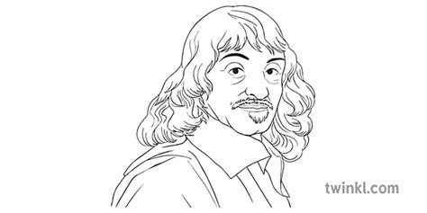 rene descartes portrait religion secondary bw rgb Illustration - Twinkl