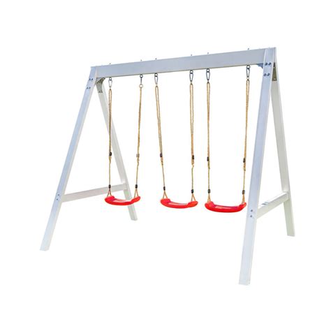 Sportspower 7 Foot Vinyl Wood Swing Set With 3 Adjustable Swing Sets & Reviews | Wayfair