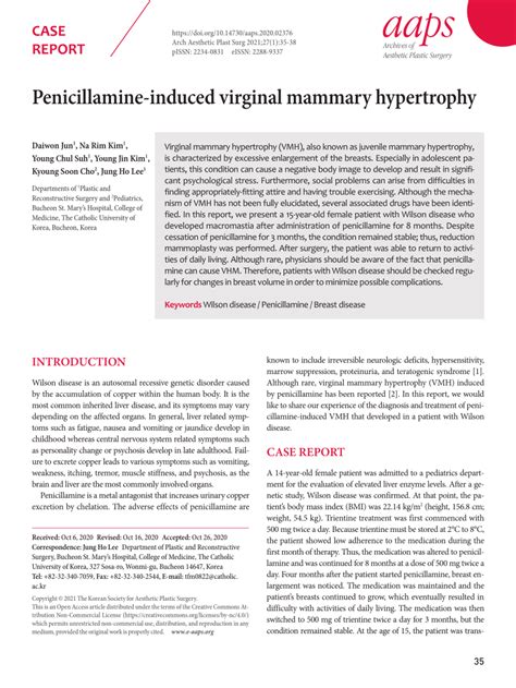 (PDF) Penicillamine-induced virginal mammary hypertrophy