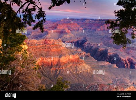 Sunrise at Yavapai point, South rim, Grand Canyon National Park (Arizona, USA). HDR technique ...