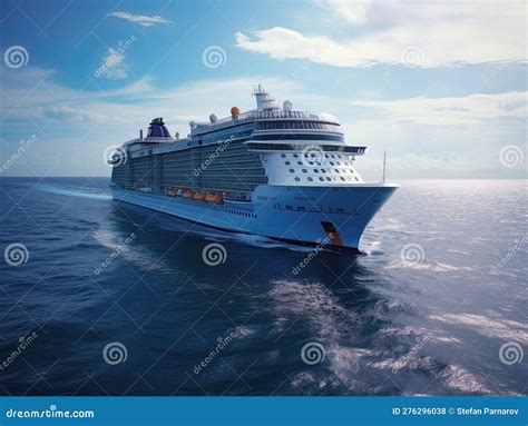 Big Cruise Ship through the Ocean, Ai-generated Artwork Stock Illustration - Illustration of ...