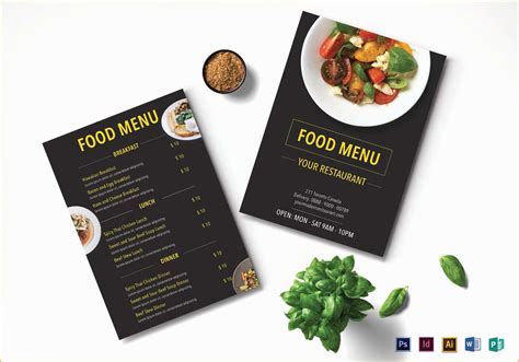 Restaurant Menu Design Templates Free Of Modern Restaurant Menu Design Template In Psd Word ...