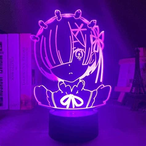 Buy Night Light Anime Rem Re Zero Figure Led Touch Sensor Color Change Baby Nightlight for ...