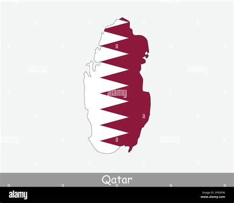 Qatar Flag Map. Map of the State of Qatar with the Qatari national flag ...