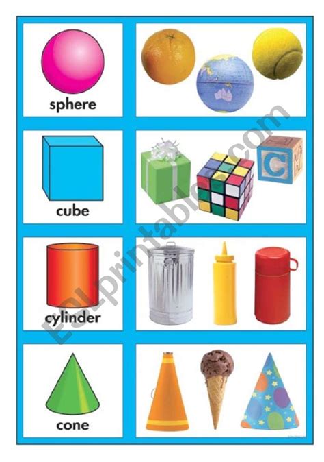 3D Shape Chart - ESL worksheet by newc31882