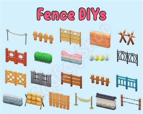 Fence Design Set & Fences DIYs Animal Crossing ACNH | Etsy