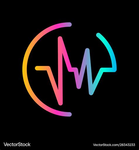 Abstract colorful audio wave in circle logo sign Vector Image