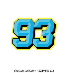 Number Vector Sports Racing Number 93 Stock Vector (Royalty Free ...