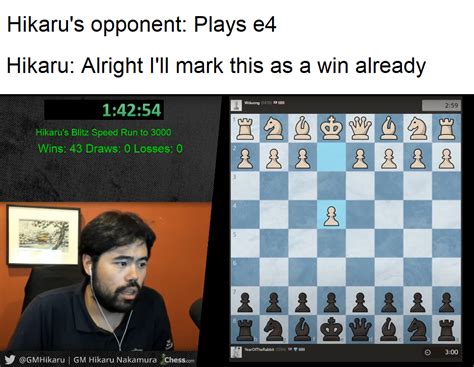 Hikaru speedrun in a nutshell : r/HikaruNakamura