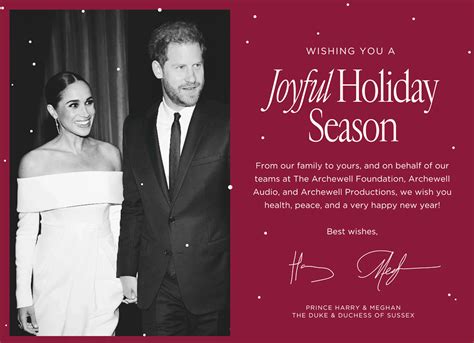 Prince Harry & Meghan Markle 2022 Christmas Card Photo