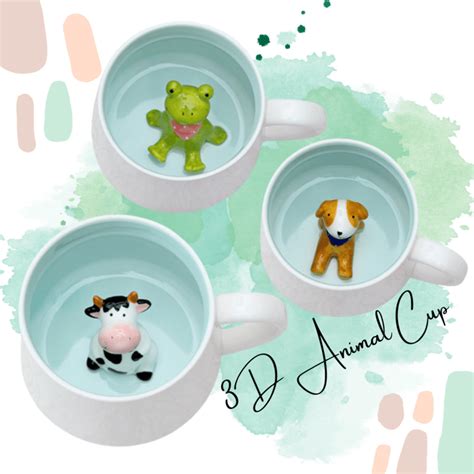 3D Animal Figurine Coffee Mug