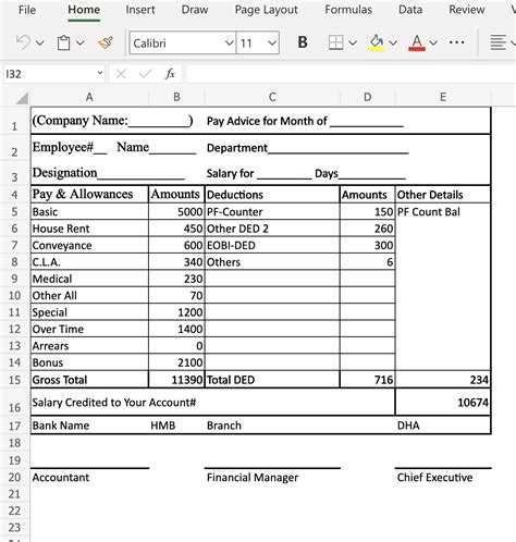 Salary Slip Format In Pdf Excel Word E Salary Slip In 2020 - Riset