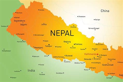 Vector map of Nepal country en 2024