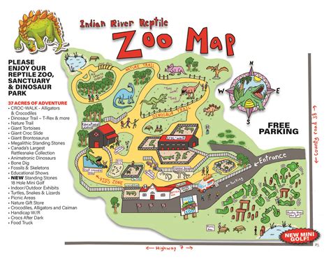 Reptile Zoo Map - Indian River Reptile And Dinosaur Park