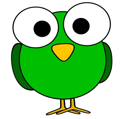 Clipart - Green googly-eye bird | Cartoon birds, Clip art vintage, Eyes clipart