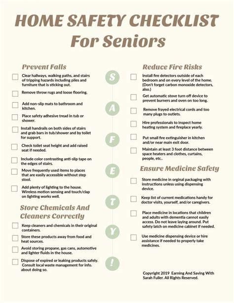 Home Safety Checklist For Seniors - Earning and Saving with Sarah | Home safety checklist, Home ...