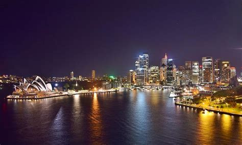 Sydney Skyline at Night Photograph by Nate Hovee