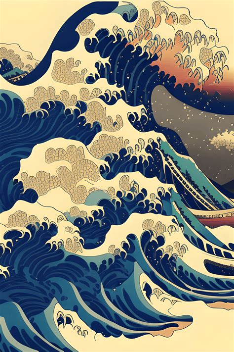 Katsushika Hokusai Digital Graphic · Creative Fabrica