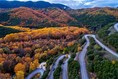 Aerial View of the the Vikos Gorge in the Autumn and Provincial Stock Image - Image of forest ...