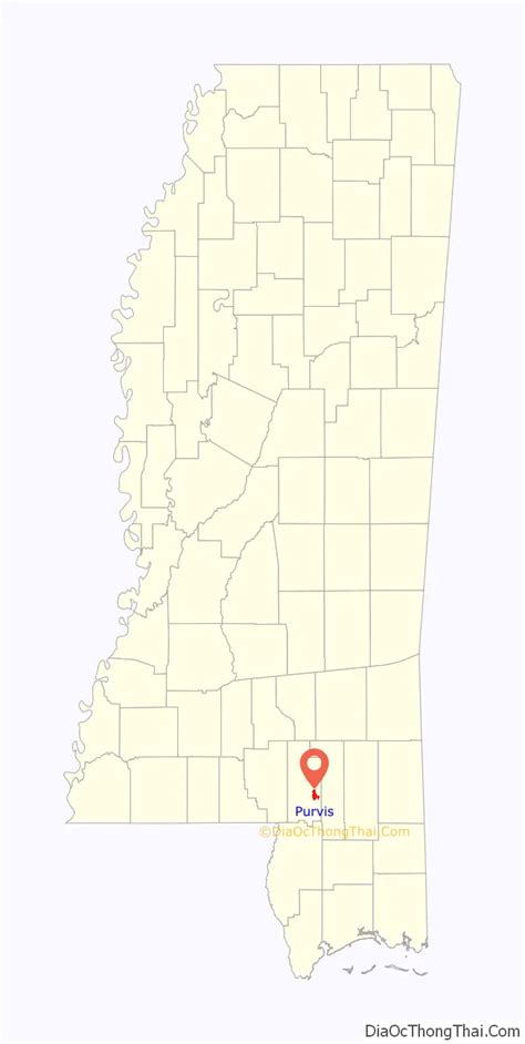 Map of Purvis city