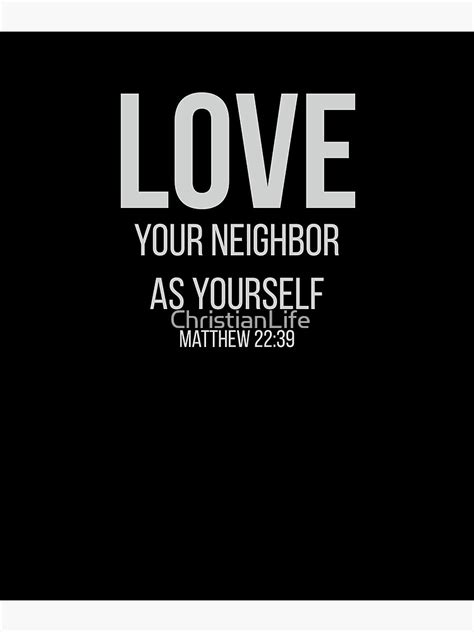 "Love Your Neighbor As Yourself | Christian Bible Verse" Canvas Print for Sale by ChristianLife ...